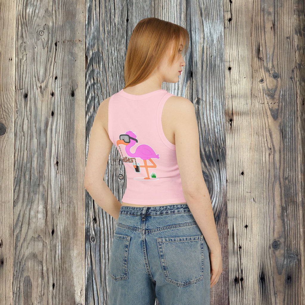 Women's Flamingo Rib Racer Tank