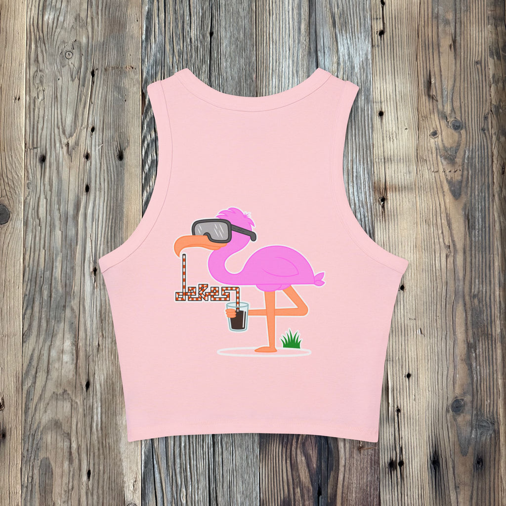 Women's Flamingo Rib Racer Tank