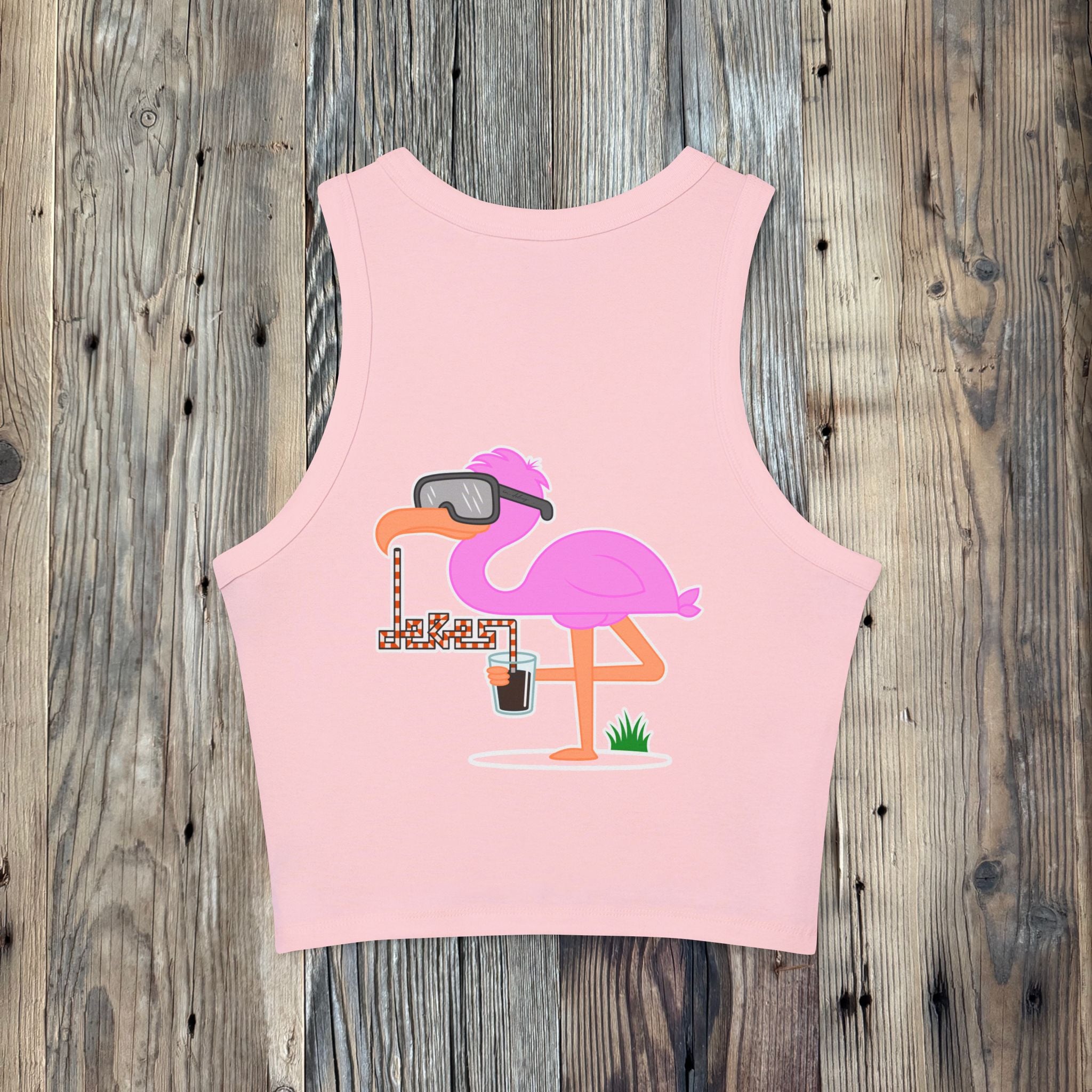 Women's Flamingo Rib Racer Tank