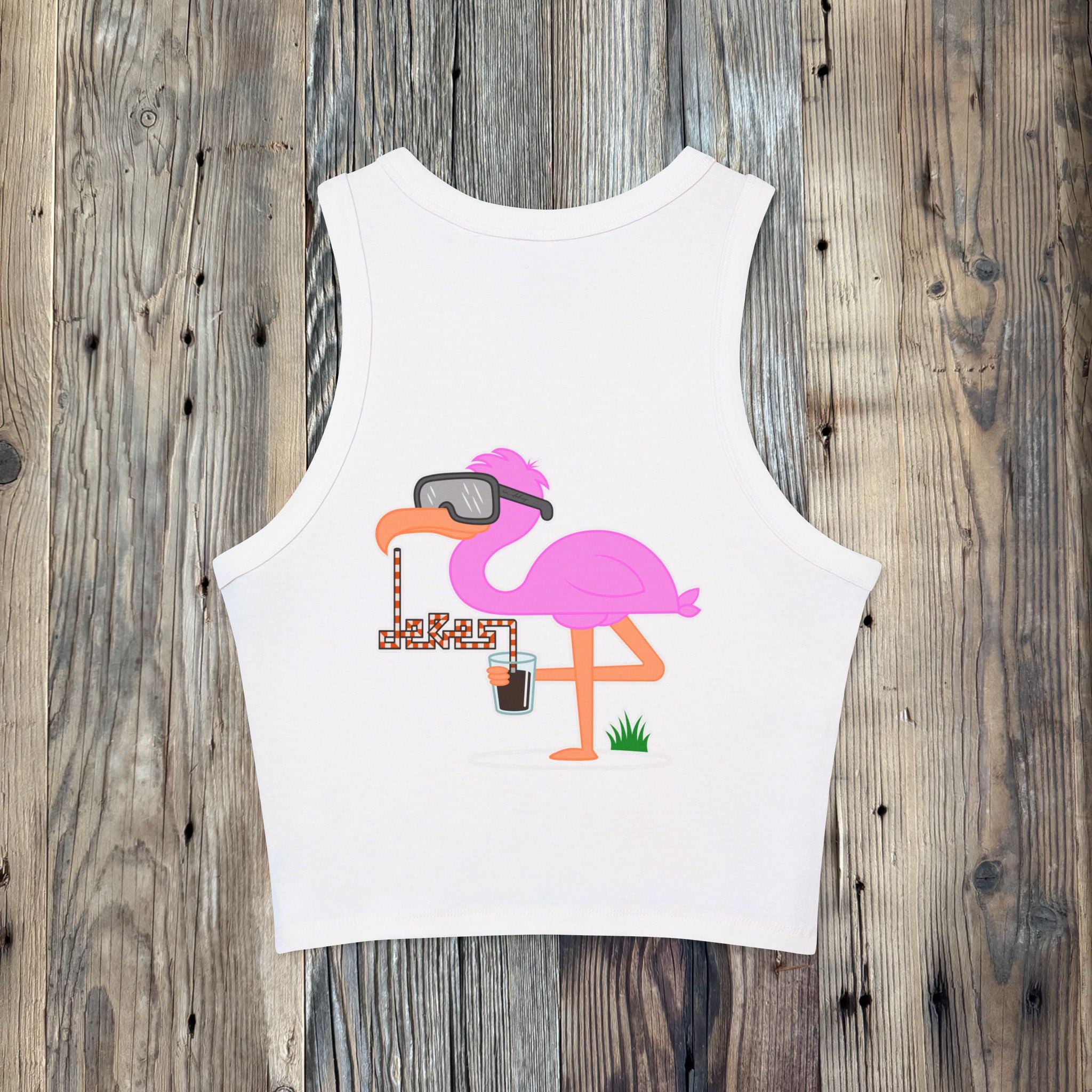 Women's Flamingo Rib Racer Tank