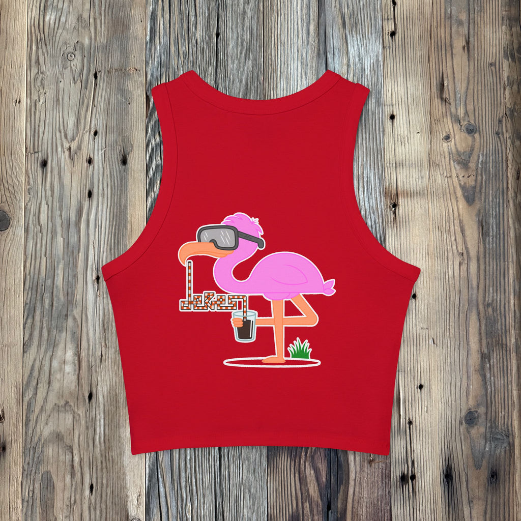 Women's Flamingo Rib Racer Tank